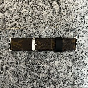 Upcycled Louis Vuitton Apple Watch Band 45mm- Never used… silver hardware